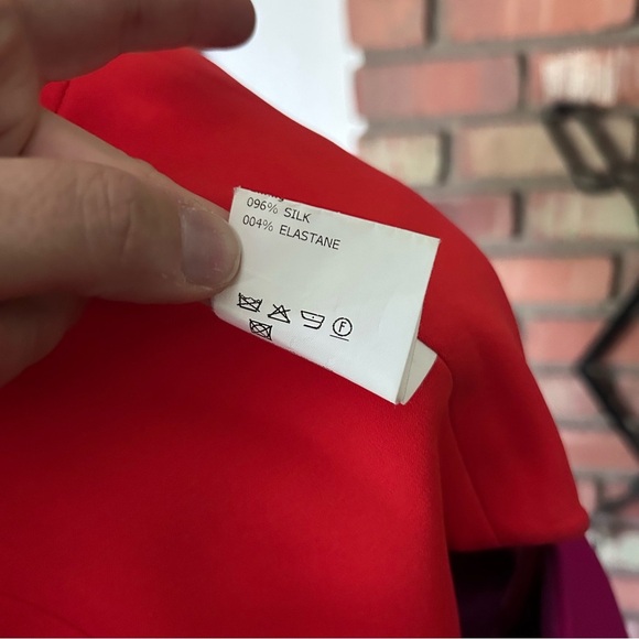 Antonio Berardi Two Tone Stretch Cady Sheath Dress in Pink Orange Size 10/12 - Picture 10 of 10